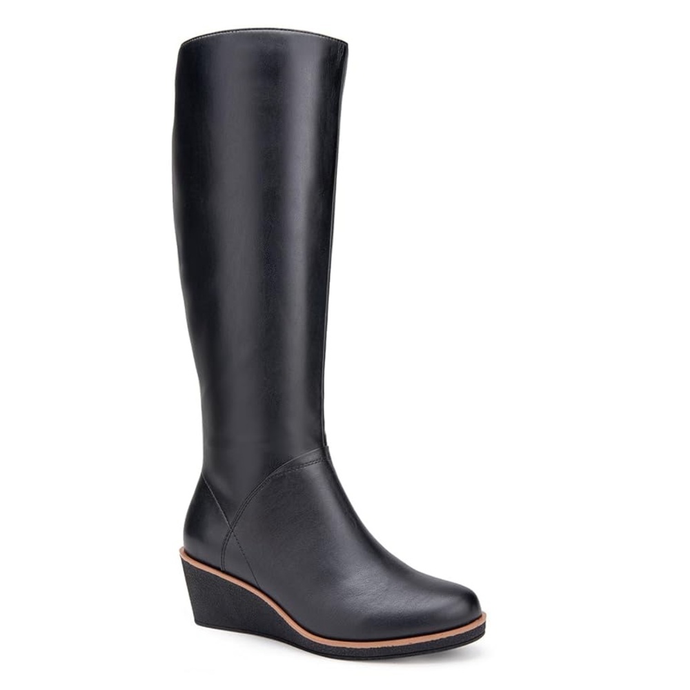 NWT Aerosoles Elegant Black Knee-High Wedge Boots
